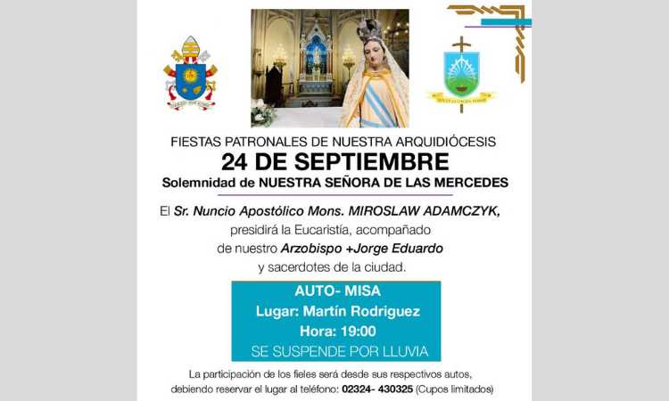 El nuncio apostólico celebrará las fiestas patronales de Mercedes-Luján El nuncio apostólico celebrará las fiestas patronales de Mercedes-Luján