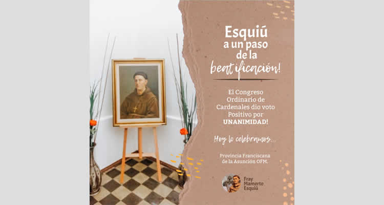 Nuevo paso hacia la beatificación de Esquiú: Cardenales aprueban milagro Nuevo paso hacia la beatificación de Esquiú: Cardenales aprueban milagro
