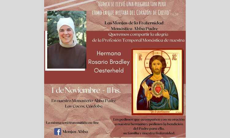 Profesión temporal de una hermana del monasterio Abba Padre Profesión temporal de una hermana del monasterio Abba Padre