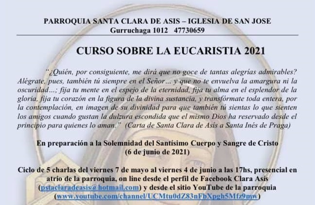 Curso sobre la Eucaristía en doble modalidad Curso sobre la Eucaristía en doble modalidad
