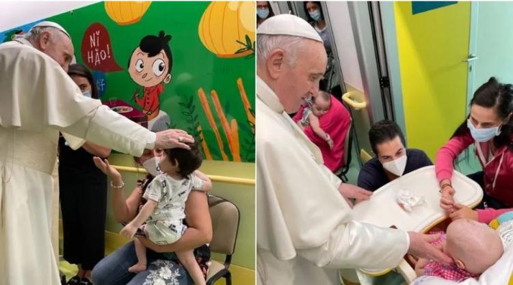 El Papa visitó el ala oncológica pediátrica del hospital Gemelli El Papa visitó el ala oncológica pediátrica del hospital Gemelli