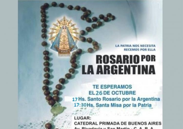 El Rosario por la Patria se rezará presencialmente en la catedral de Buenos Aires El Rosario por la Patria se rezará presencialmente en la catedral de Buenos Aires