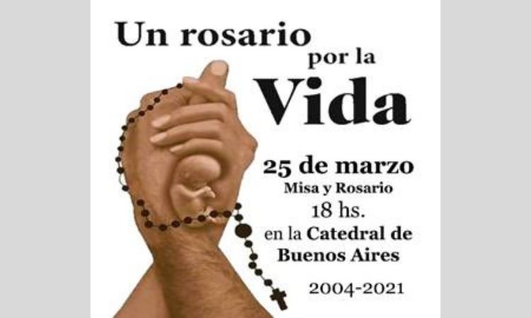 El 25 de marzo, Día del Niño por Nacer, rezarán el 18º Rosario por la Vida El 25 de marzo, Día del Niño por Nacer, rezarán el 18º Rosario por la Vida