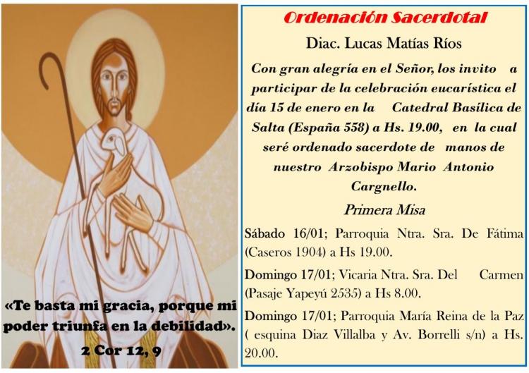 La arquidiócesis de Salta tendrá un nuevo sacerdote La arquidiócesis de Salta tendrá un nuevo sacerdote