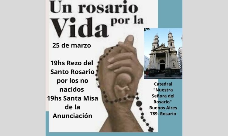 Misa y rosario por la vida no nacida en la catedral rosarina Misa y rosario por la vida no nacida en la catedral rosarina