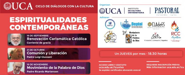 Segunda edición del ciclo Espiritualidades Contemporáneas de la UCA Segunda edición del ciclo Espiritualidades Contemporáneas de la UCA