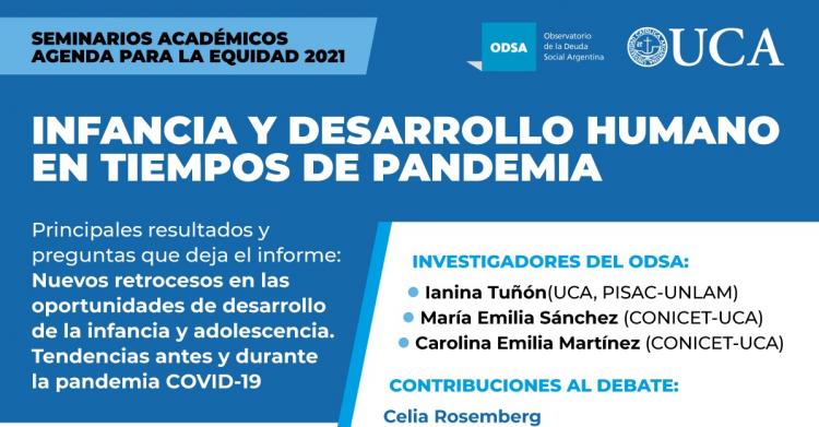 Seminario e informe "Infancia y desarrollo humano en pandemia" Seminario e informe "Infancia y desarrollo humano en pandemia"