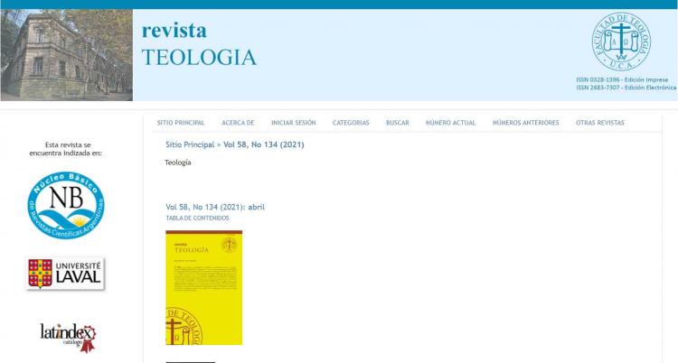 UCA: Teología, entre las revistas científicas argentinas reconocidas por el Conicet UCA: Teología, entre las revistas científicas argentinas reconocidas por el Conicet