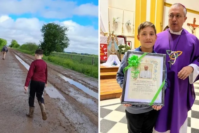 Bendición papal para un niño que caminó 11 km en el barro para ser confirmado Bendición papal para un niño que caminó 11 km en el barro para ser confirmado