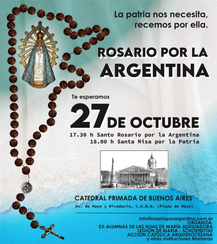 Se inician los preparativos para el rezo del Rosario por la Argentina de este año Se inician los preparativos para el rezo del Rosario por la Argentina de este año