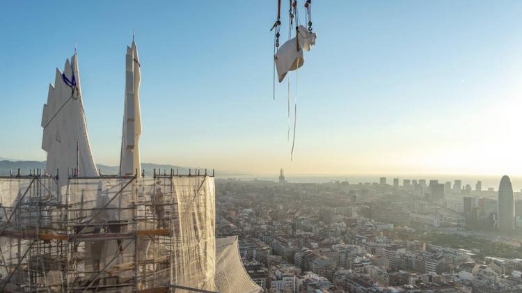 En la Sagrada Familia de Barcelona se terminan las torres de los cuatro Evangelistas En la Sagrada Familia de Barcelona se terminan las torres de los cuatro Evangelistas