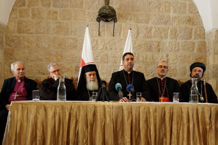 Líderes cristianos de Jerusalén condenan el bombardeo al hospital de Gaza Líderes cristianos de Jerusalén condenan el bombardeo al hospital de Gaza
