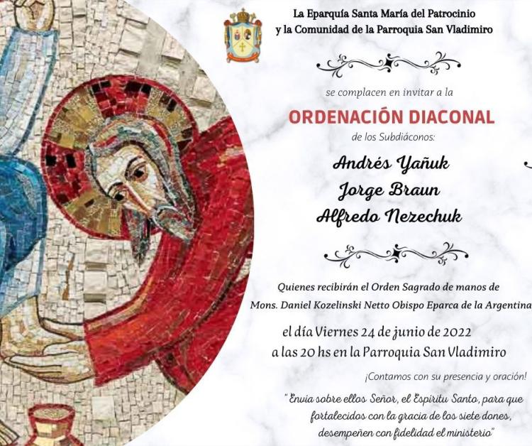 Ordenación diaconal de la eparquía greco católica ucraniana en Posadas Ordenación diaconal de la eparquía greco católica ucraniana en Posadas