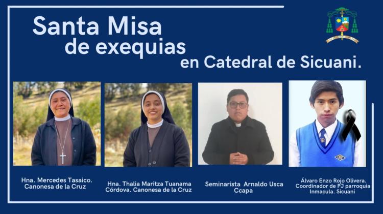 Perú llora la muerte de un sacerdote, dos religiosas y un seminarista en accidente vial Perú llora la muerte de un sacerdote, dos religiosas y un seminarista en accidente vial